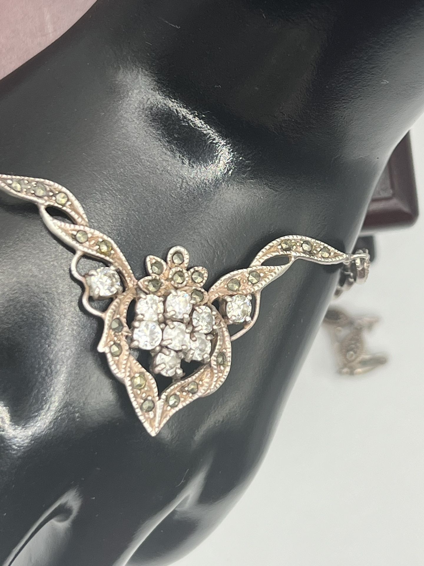 Vintage Silver Diamonds Necklace 