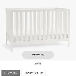 Pottery Barn Camden Crib And Toddler Conversion Kit With BeautyRest Supreme 2 Stage Crib Mattress