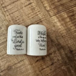 Biblical Salt And Pepper Shakers New!