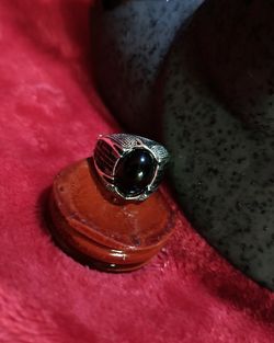 Exquisite Black Beaded Ring Sz.9