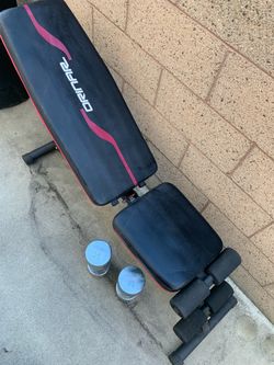 Bench press and 25 lb dumbbells