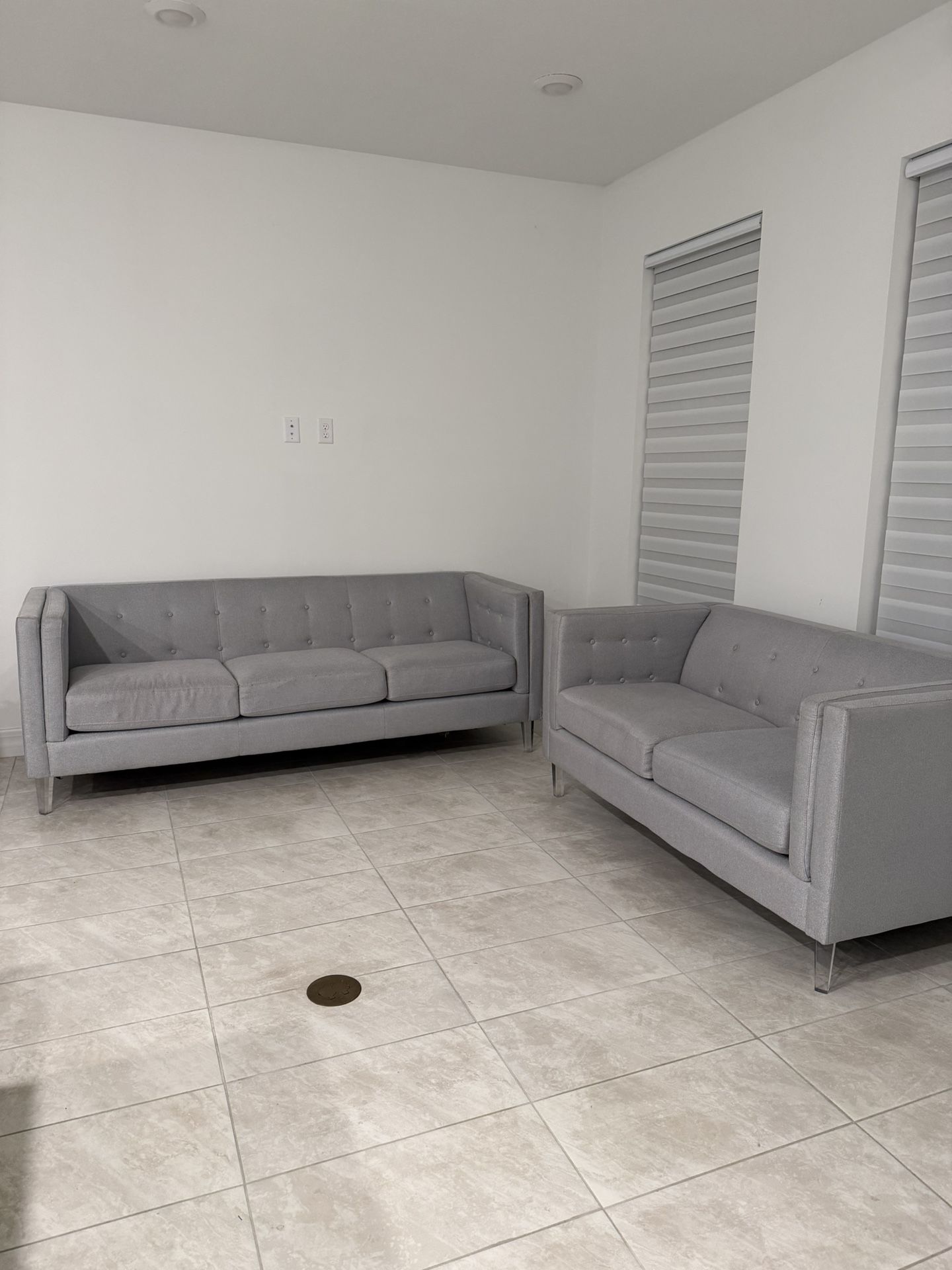 Gray Two Piece Couch (Sofa & Loveseat)