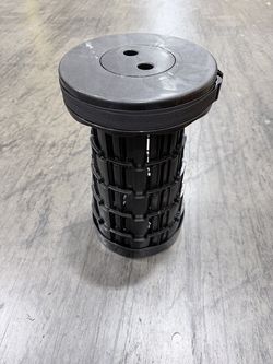 Portable Collapsible Telescoping Stool - 400 lb Capacity - Black
