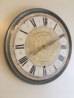 Large gold vintage looking Italian clock the wear and tear is part of the design