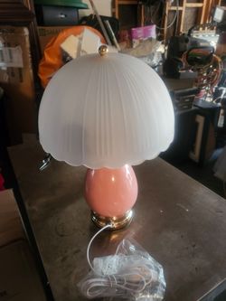 Lámpara de Mesa de Cerámica, Base Redonda, Pantalla Ondulada, 29 cm de Alto, Para bombillas E27 (Estilo: A)