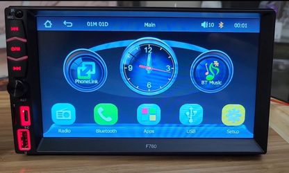 Double Din Car Stereo With Wireless Apple CarPlay Android Auto Backup Camera 