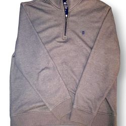 Izod Sweater Hoodie Mens Medium Gray 