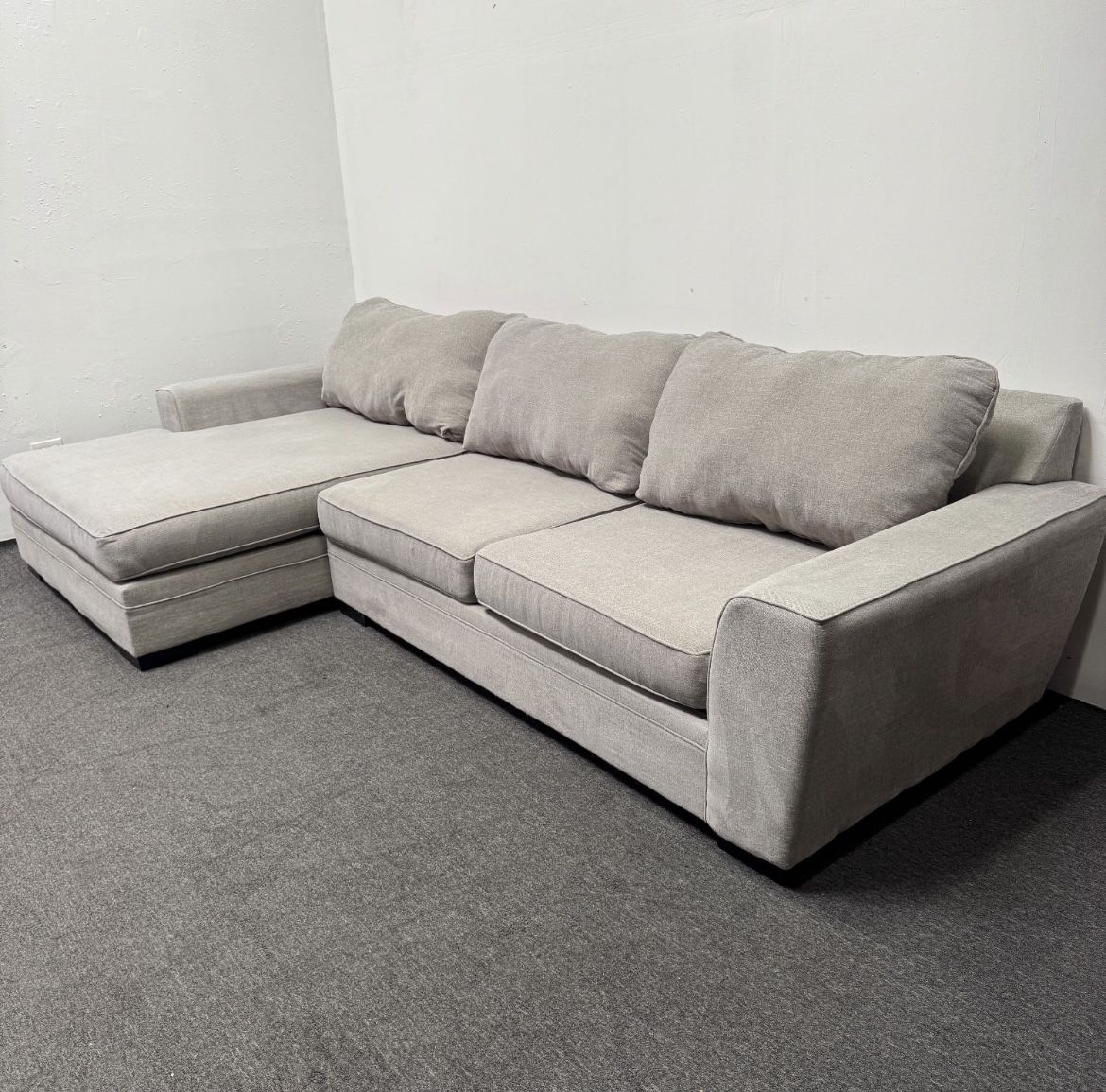 Oversized Chaise Sectional Couch - Prestige - Retails for 2.1k - Can Deliver - Good As New!