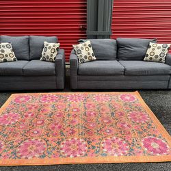 Sofa Bed and Loveseat!! Delivery Available 🚚!! Sofa bed dimensions: 77” Length x 35” Depth x 33” Height ( Bed Dimensions: 70” x 58” x 18” Height)- Lo