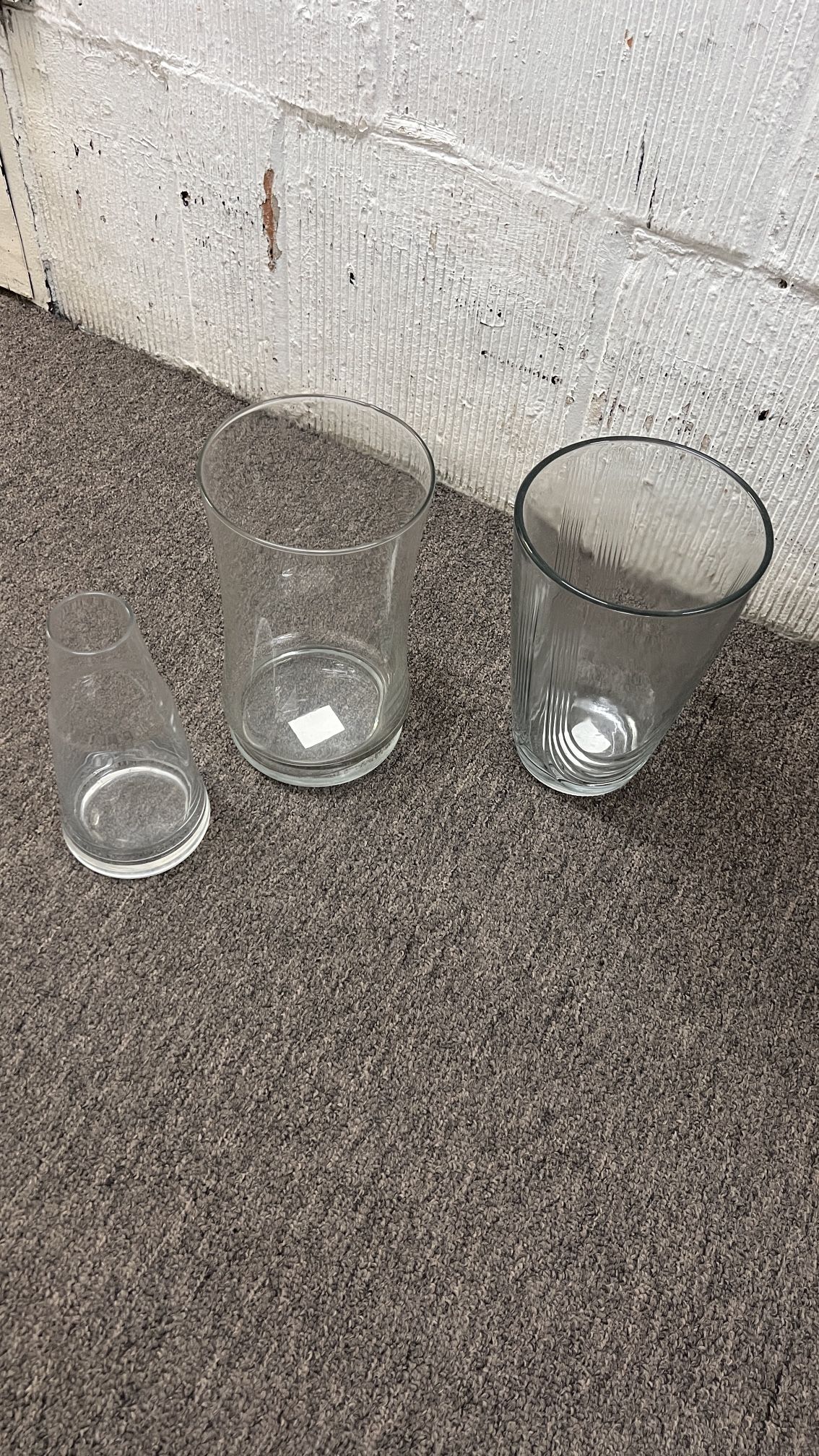 Set of 3 Clear Glass Vases – Modern & Minimalist