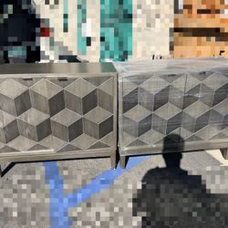 Pair of Modern Wood Sideboards  /Cabinet 