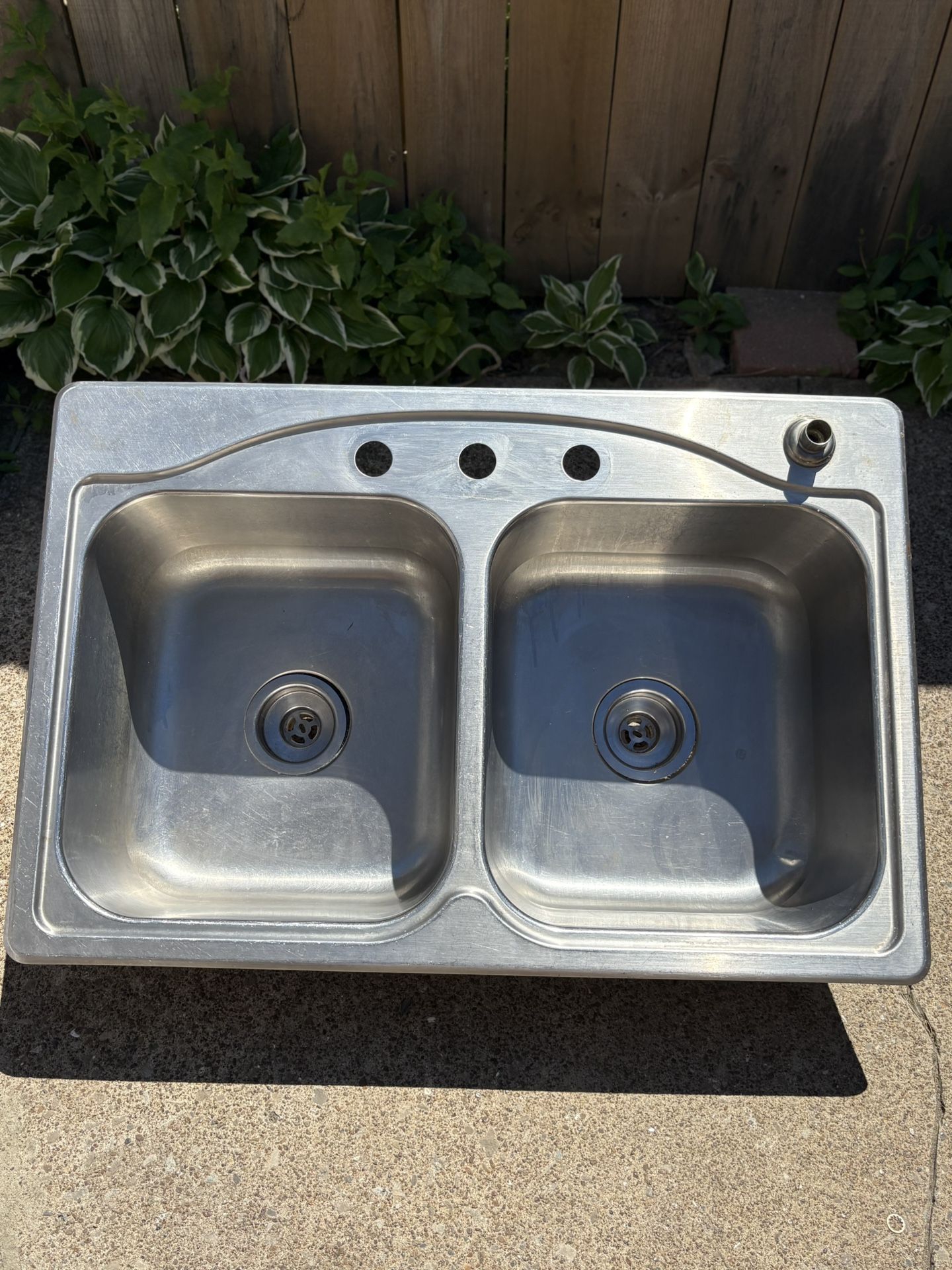 33 in. Drop-In 50/50 Double Bowl 22 Gauge Stainless Steel Kitchen Sink