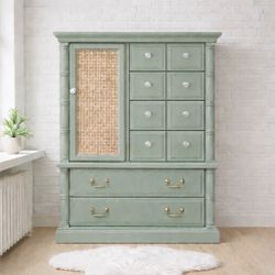 🌿 Vintage Sage Storage Cabinet/Dresser/Wardrobe