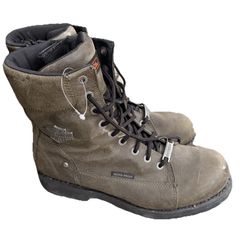 Harley Davidson Men's Grafton 7.25 Olive Green WP Motorcycle Boots D96193 Sz 13