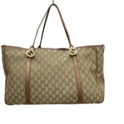 💯 Authentic Gucci: Glittery Twin GG Metallic Finish Bronze Tote Bag *RARE*