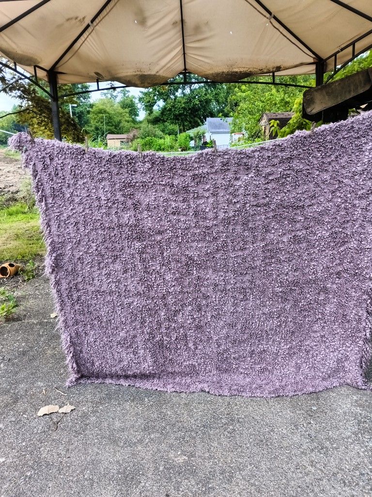 EUC Super Soft Purple Poodle Fur Throw / Blanket 60 " X 68"