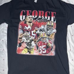 NEW Custom George Kittle Mens Black T-Shirt San Francisco 49ers - SIZE LARGE L