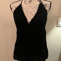 Cotton Crochet Backless Halter Top Size M QUALITY!!!