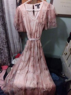 Long Pink Flower Dress