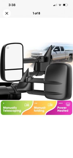 Pair Power Heated Tow Mirrors For 2014-2018 Chevy Silverado GMC Sierra 1(contact info removed)