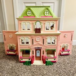 2008 Fisher Price Loving Family Grand Mansion Pink Victorian Dollhouse As Is