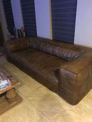 Restoration Hardware Fulham Leather Sofa For Sale In Restoration Hardware Fulham Leather Sofa For Sale In