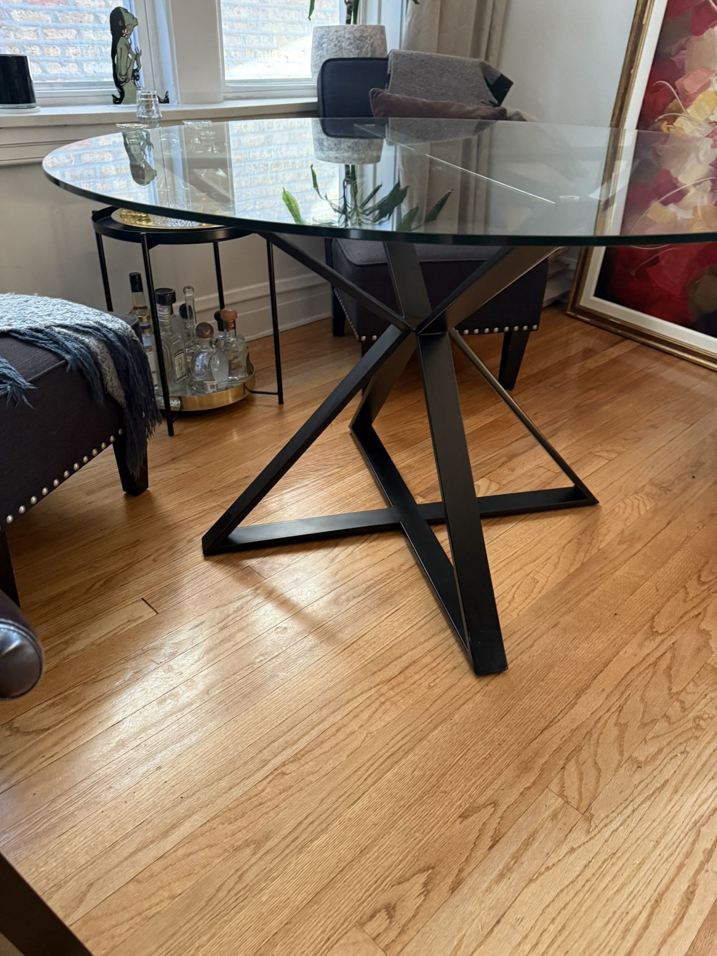 Glass Table With Two Chairs