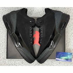 Jordan 3 Black Cat 10 Men, 10.5 Men