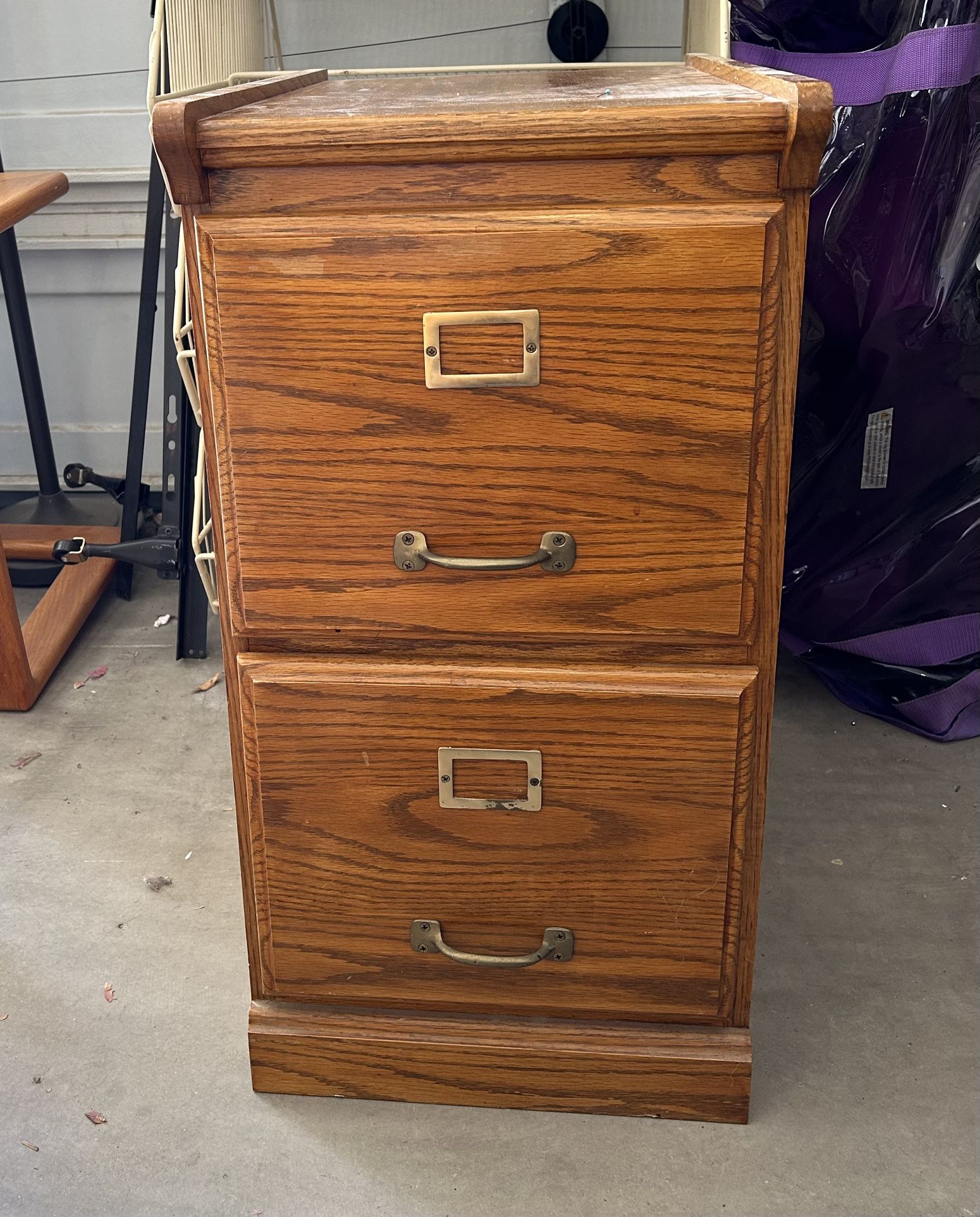 Solid Oak 2-drawer File Cabinet