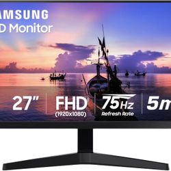 Samsung 27' T35F Series FHD 1080p Computer Monitor, 75Hz, IPS Panel, HDMI, VGA (D-Sub), AMD FreeSync, Wall Mountable, Game Mode, 3-Sided Border-Less, 