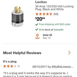 30 amp four prong plug … $5 Each