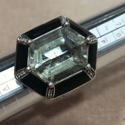 Green Amethyst Sterling Silver Size 9 Ring 💍