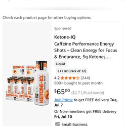 Amazing Deal 60 Total 10 Packs Of 6 Ketone-IQ Energy Shots Assorted Flavors 