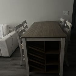 Modern 4-Seater Dining Table w/ Built-In Wine Rack – Great Condition | MUST SELL