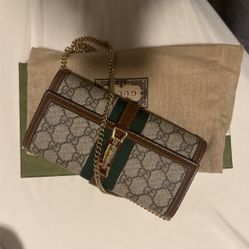 Gucci Monogram 1961 Jackie Chain Wallet 