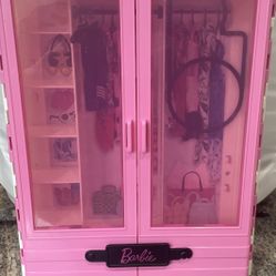 Mattel Barbie Wardrobe Carrying Case Closet  With Handle 12.5" Height 