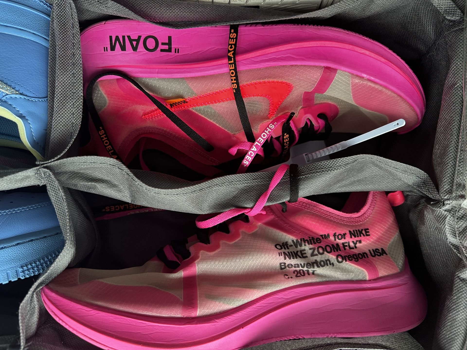 Nike Zoom Fly Off White Pink Sz 11.5 No Box Used No Insoles