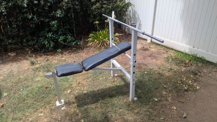 Workout bench with 12.5 lb bar