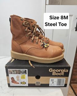 Georgia Steel Toe Work Boots Size 8