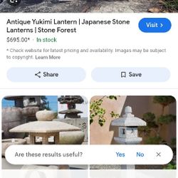 Antique Yukimi Japanese Stone Forest Lantern