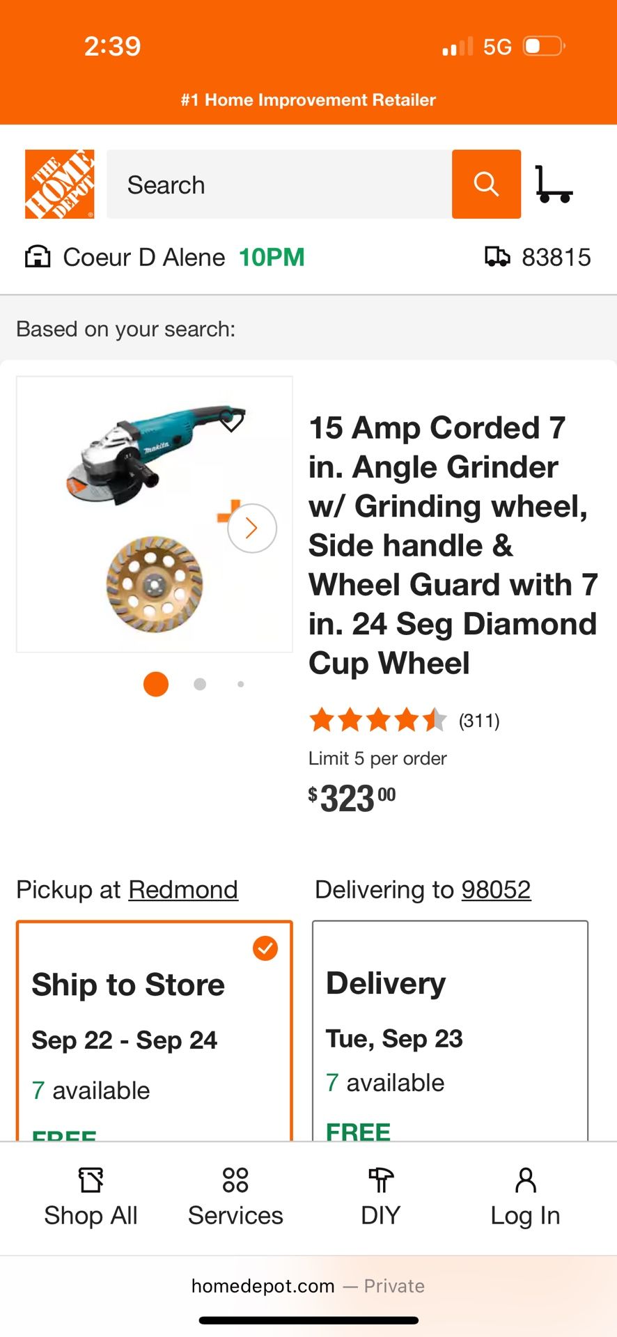 Makita 7” Angle Grinder #GA7021