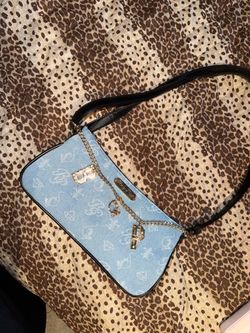 Blue Denim Monogram Mini Shoulder Bag babyphat