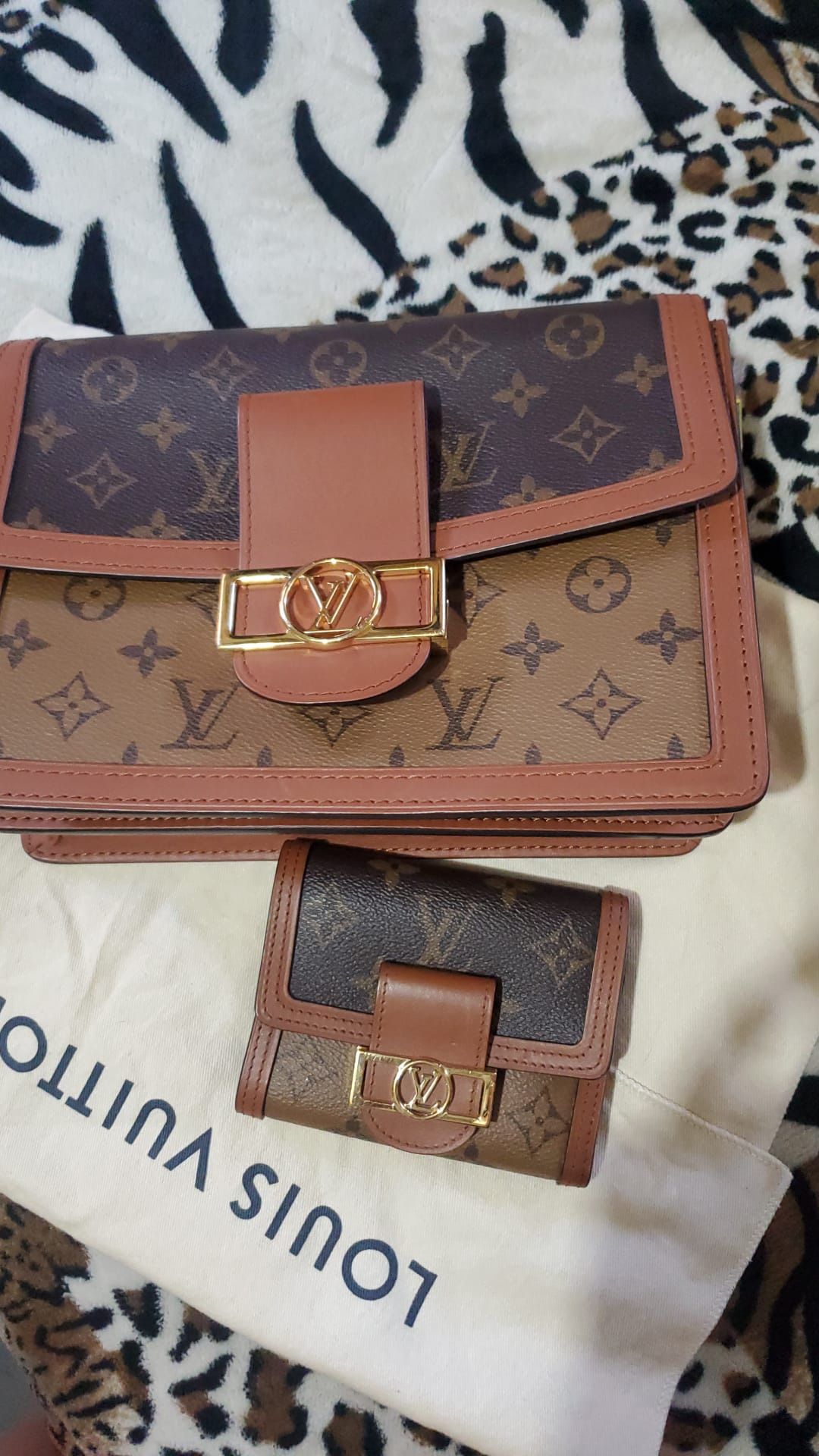 Louis Vuitton LV Dauphine MM Monogram Reverse Shoulder Bag Handbag