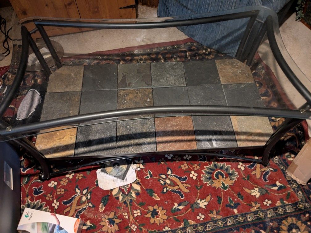 Coffee Table With Slate Tile
