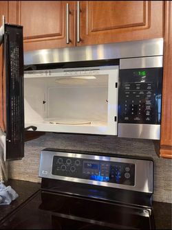 Fridge, microwave and stove