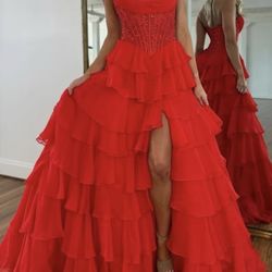 Sherri Hill Formal Dress Red - size 16