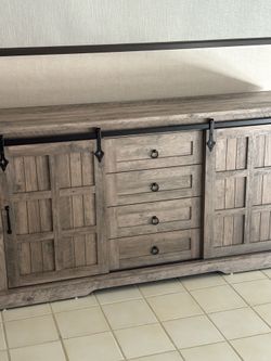 Farmhouse look cabinet.