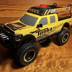 Tonka Off-Road Yellow 4x4 Truck Toy #11 Black Stripes Rugged Die-Cast Style Ve
