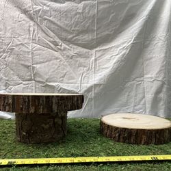 2 Wooden Cake Stand/ Platter. Woodland Theme
