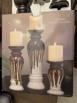 3 Ceramic Candle Holders